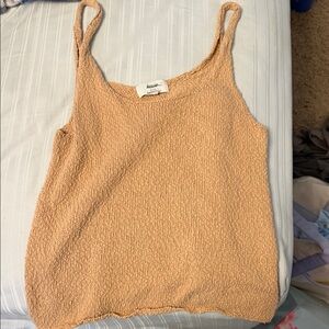 aerie Peach Textured Knit Cami Tank